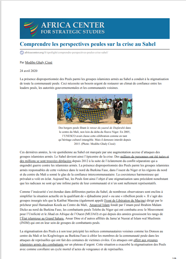 Thumbnail Understanding Fulani perspectives on the Sahel crisis