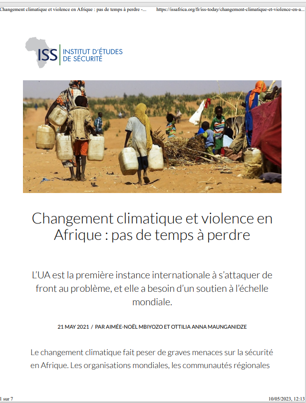 Thumbnail Climate change and violence in Africa: no time to lose