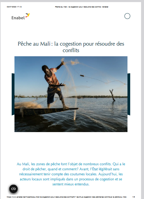 Thumbnail Fishing in Mali: co-management to resolve conflicts