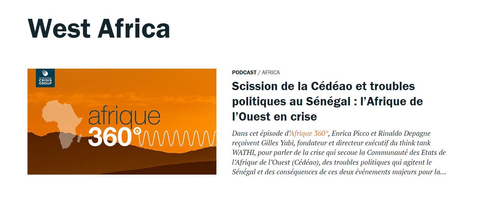Thumbnail Afrique 360°: Épisode 6 : Scission de la Cédéao et troubles politiques au Sénégal : l’Afrique de l’Ouest en crise