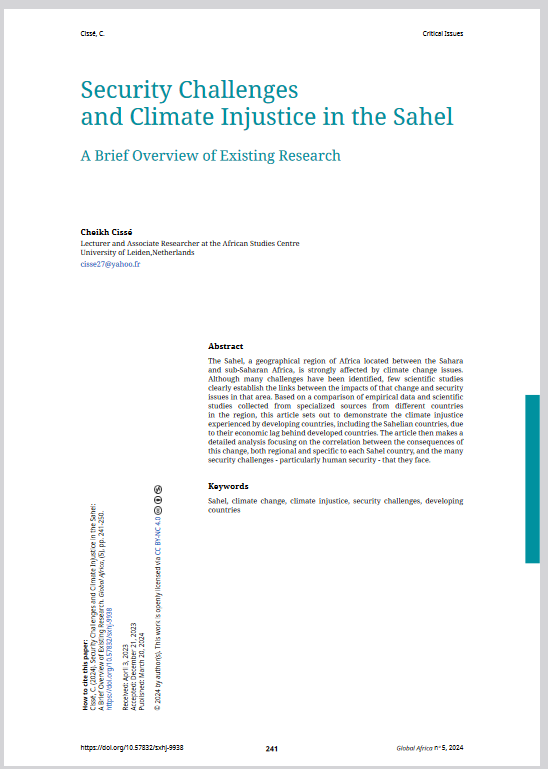 Thumbnail Security Challenges and Climate Injustice in the Sahel: A Brief Overview of Existing Research