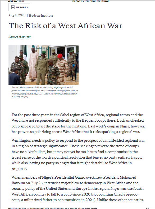 Thumbnail The Risk of a West African War