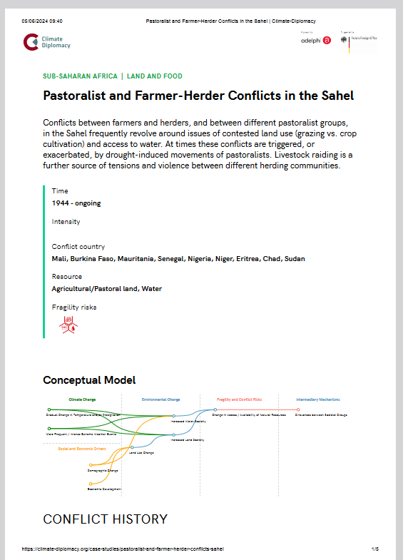 Thumbnail Pastoralist and Farmer-Herder Conflicts in the Sahel