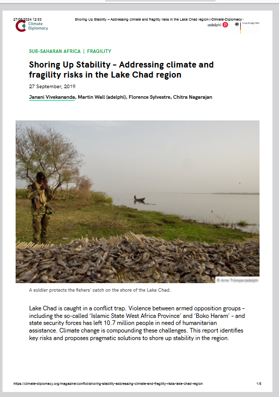 Thumbnail Shoring Up Stability – Addressing climate and fragility risks in the Lake Chad region