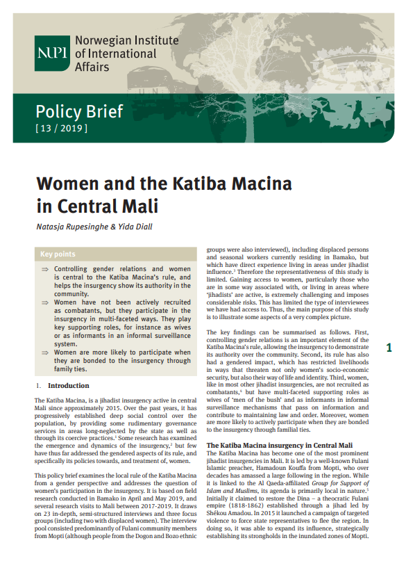 Miniature Women and the Katiba Macina  in Central Mali