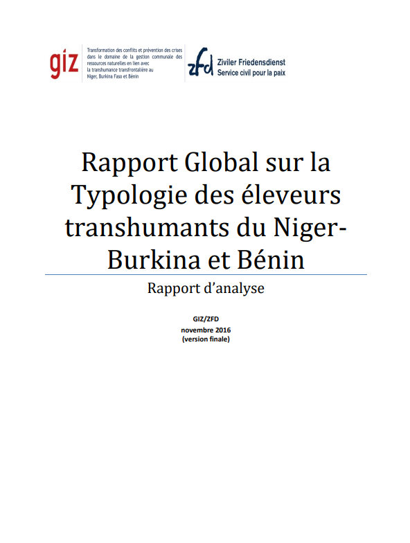Miniature Typologie des éleveurs transhumants du Niger, Burkina et Bénin