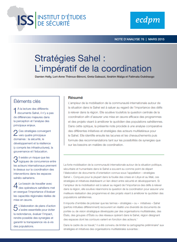 Miniature Stratégies Sahel : L'impératif de la coordination