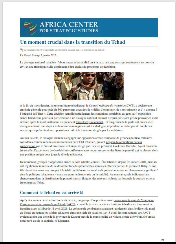 Miniature Un moment crucial dans la transition du Tchad