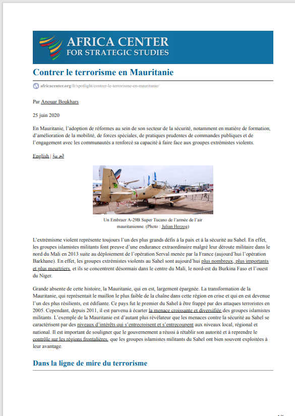 Miniature Contrer le terrorisme en Mauritanie
