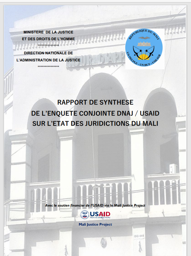 Miniature Rapport de synthèse de l'enquête sur l'état des juridictions au Mali