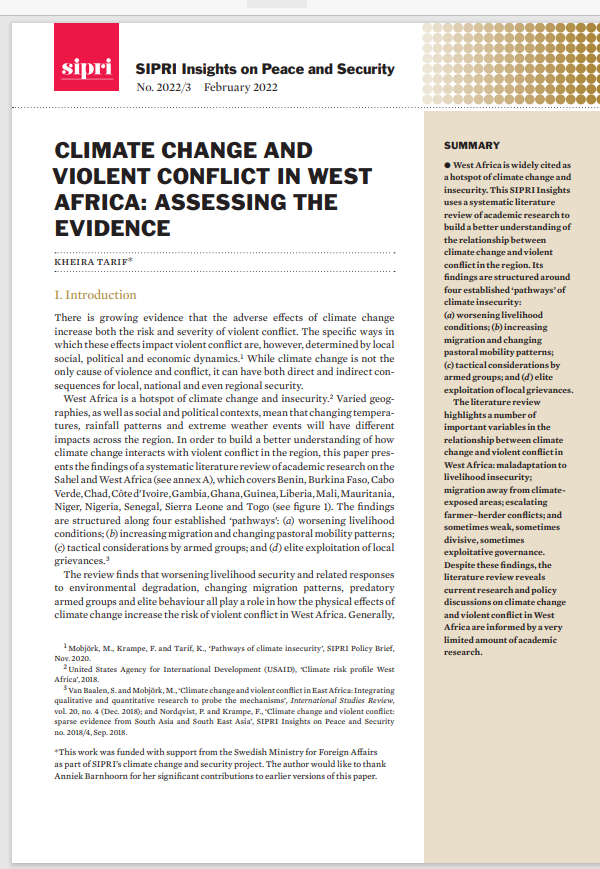 Miniature Climate Change and Violent Conflict in West Africa: Assessing the Evidence