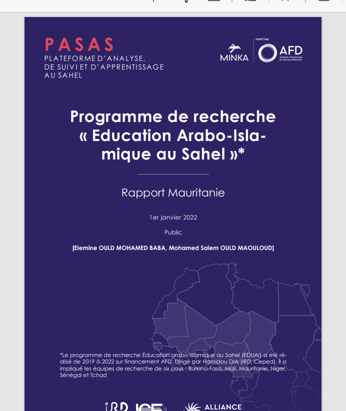 Miniature Éducation arabo-islamique au Sahel : rapport Mauritanie