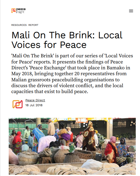 Miniature Mali On The Brink: Local Voices for Peace