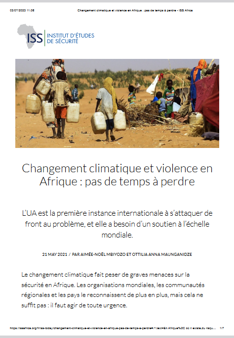 Miniature Changement climatique et violence en Afrique : pas de temps à perdre