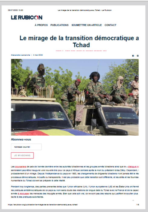Miniature Le mirage de la transition démocratique au Tchad