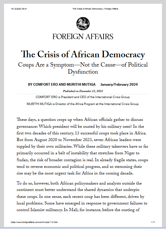 Miniature The Crisis of African DemocracyCoups Are a Symptom—Not the Cause—of Political Dysfunction
