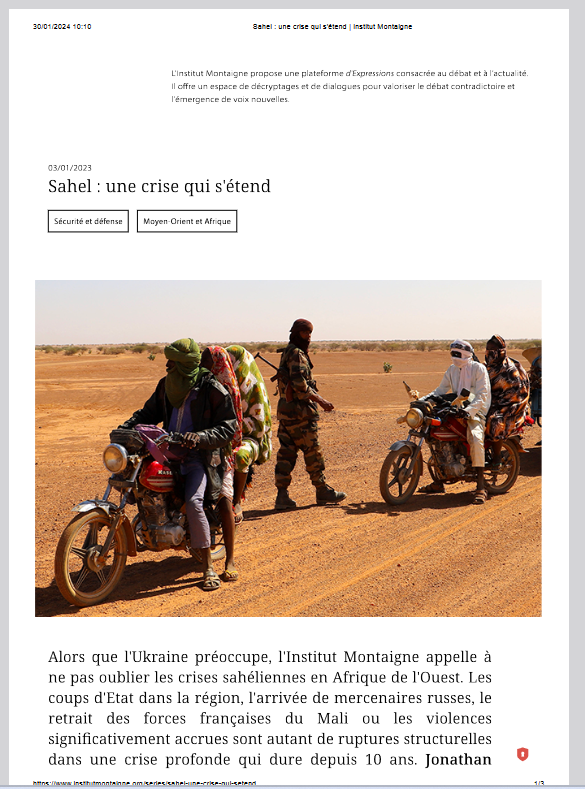 Miniature Sahel : une crise qui s'étend