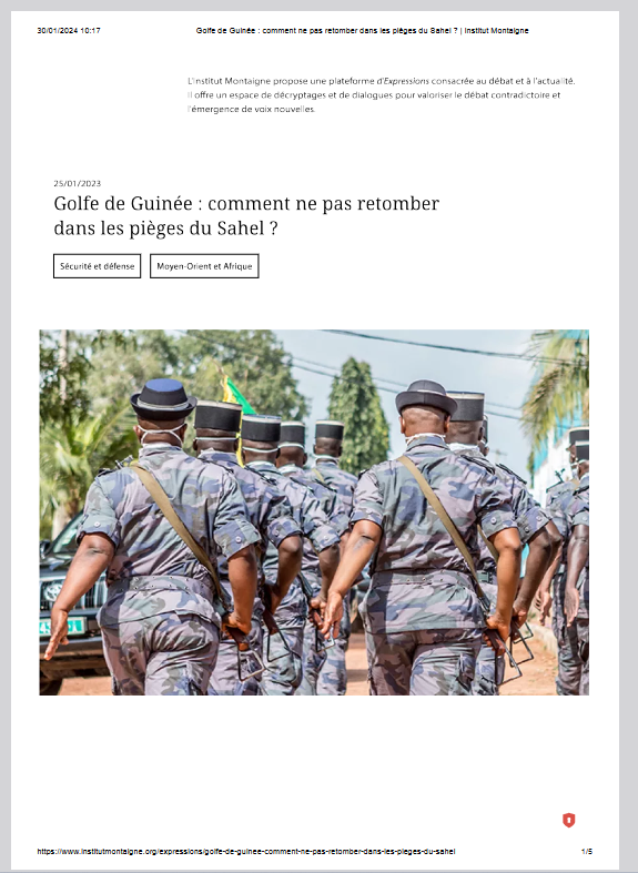Miniature Golfe de Guinée : comment ne pas retomber dans les pièges du Sahel ?