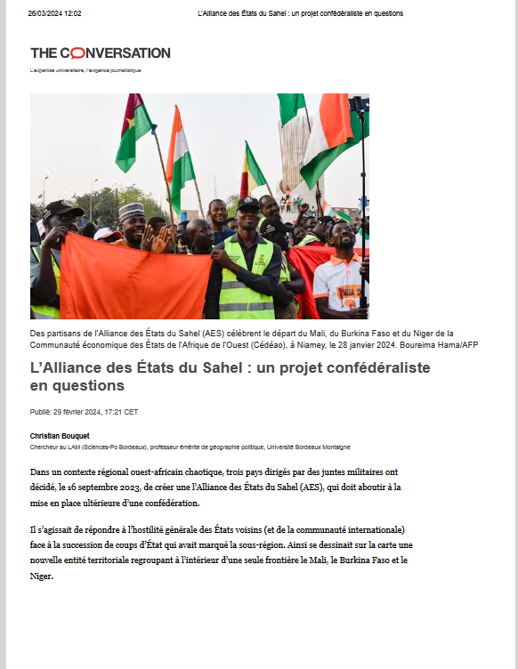 Miniature L’Alliance des États du Sahel : un projet confédéraliste en questions