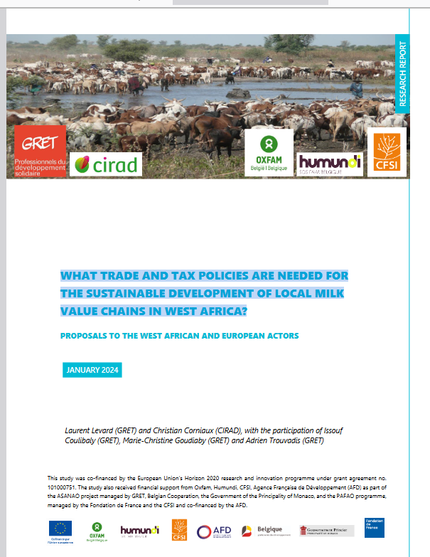 Miniature Trade and Tax policies for Local dairy value chain West Africa
