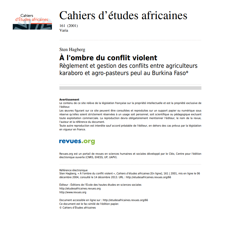 Miniature À l'ombre du conflit violent au Burkina Faso